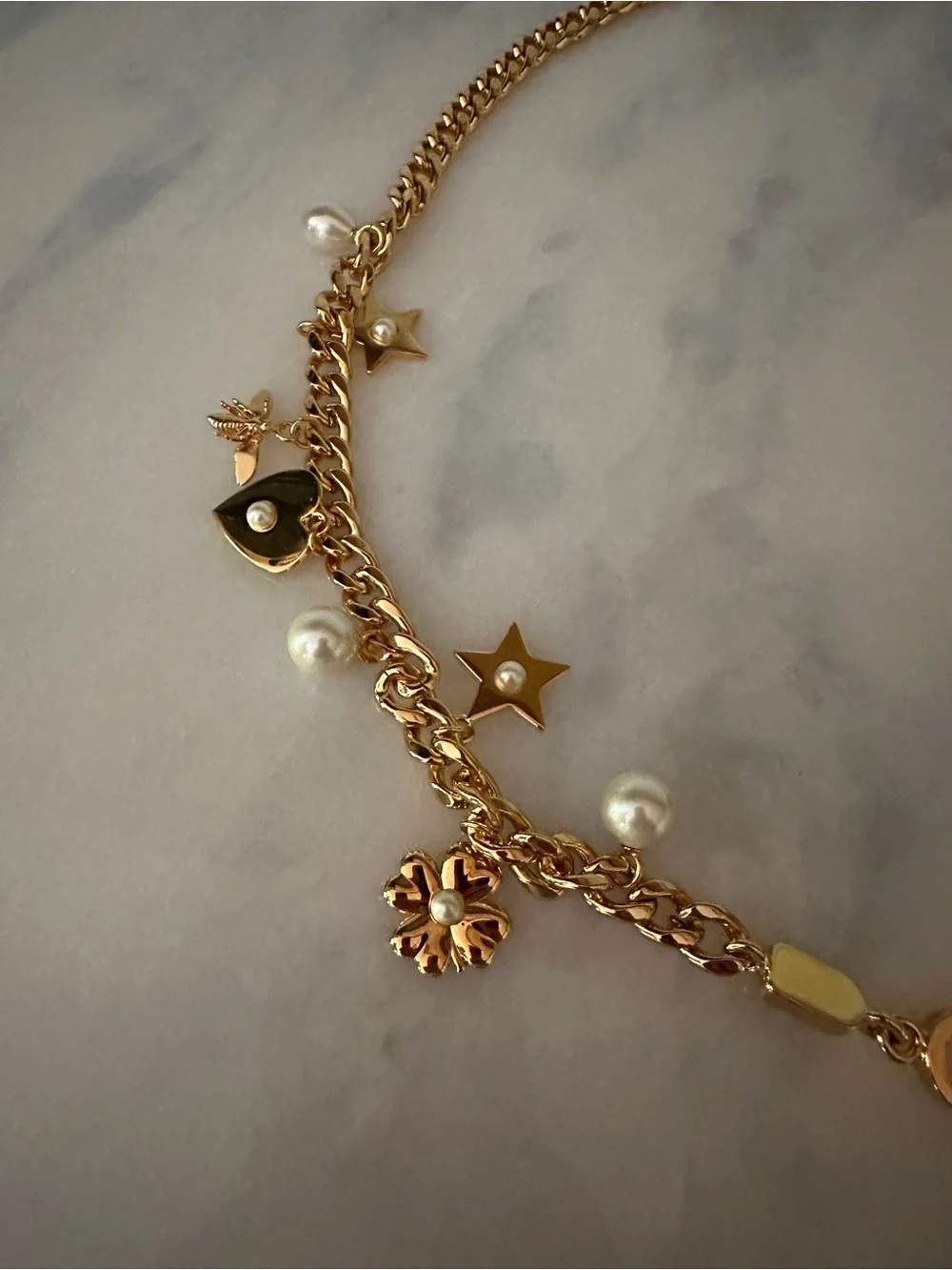 NWT Dior Lucky Souvenir Fine Metal Charm Belt, Gold, Large